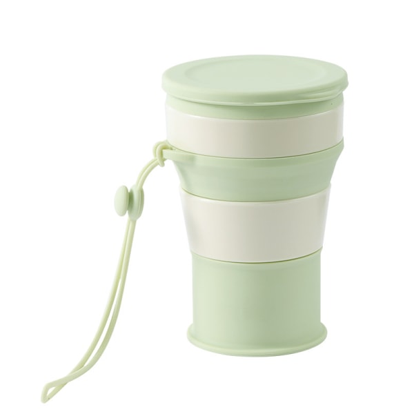 Hopfällbar mugg - 350 ml vit silikonmugg Grön
