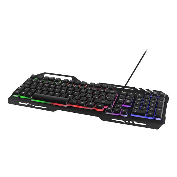 DK120 Membrane Keyboard, Rainbow backlight, metal frame Svart