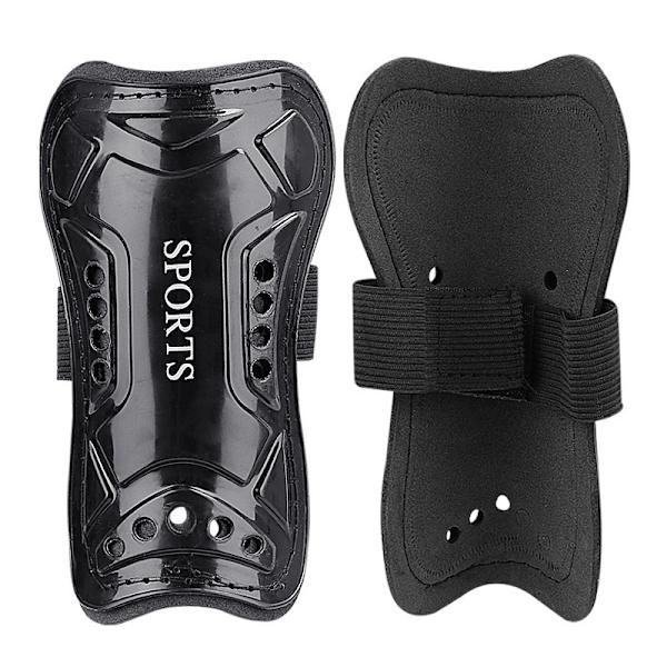 Youth Shin Guards Fodbold med rem Sort