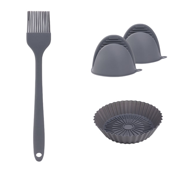3-delat set med silikoninsatser till airfryer