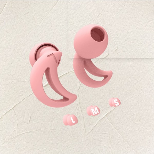 Halvmåneformade brusreducerande silikonöronproppar - 1 par Rosa