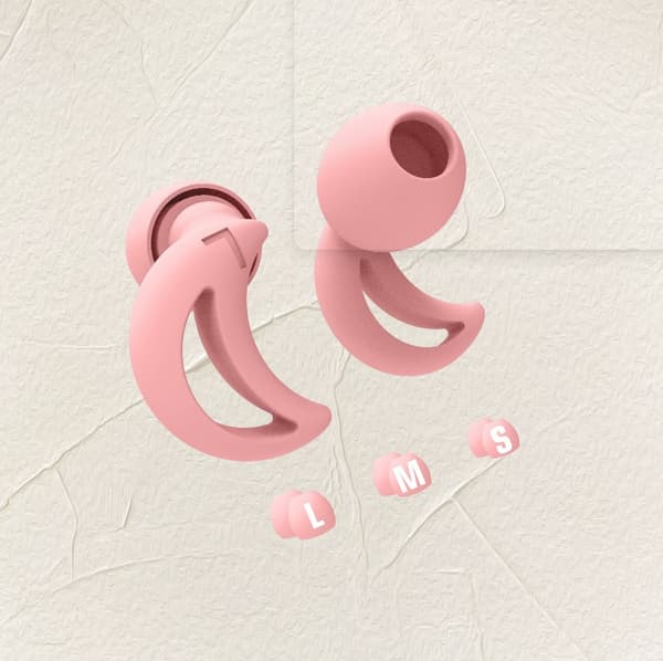 Halvmåneformede støjreducerende silikone ørepropper - 1 par Pink Pink