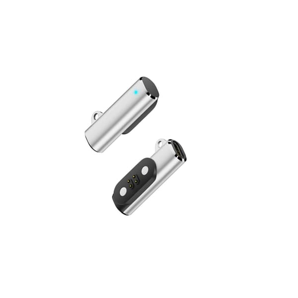 Magnetisk opladeradapter kompatibel med MOJO2 bone conduction hovedtelefoner, 4PIN aluminiumslegering hurtigopladningsstik (2-pack) Silver Silver