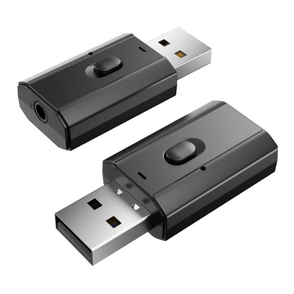 Bluetooth-adapter 4-i-1 TX/RX med Bluetooth 5.0 til hjem og bærbar lyd, 3.5mm Hi-Fi, plug and play, DC/5V, 10m rækkevidde