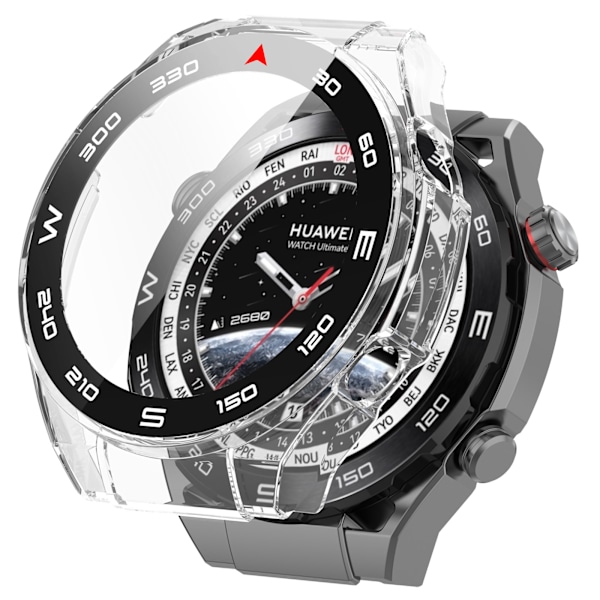 Suojakotelo Huawei Watch Ultimatelle - Integroitu kuori ja kotelo hopeaa Läpinäkyvä