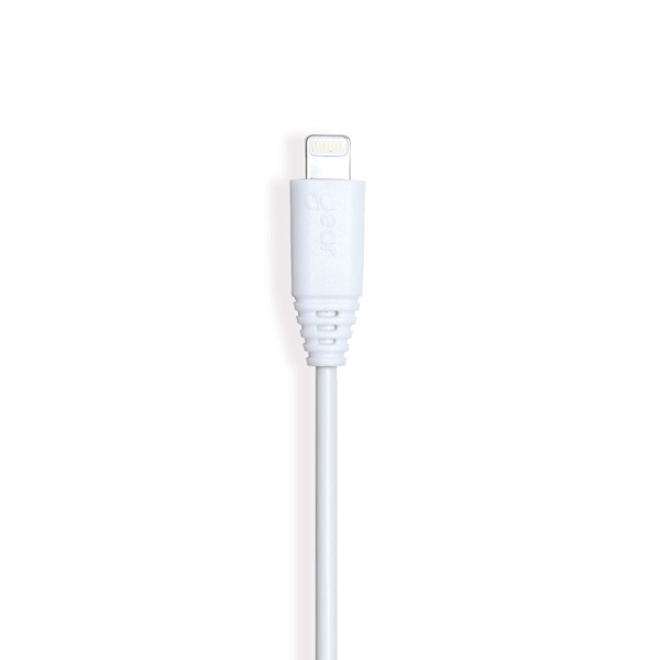 Rund Laddkabel Lightning till USB-A 1m Vit MFI