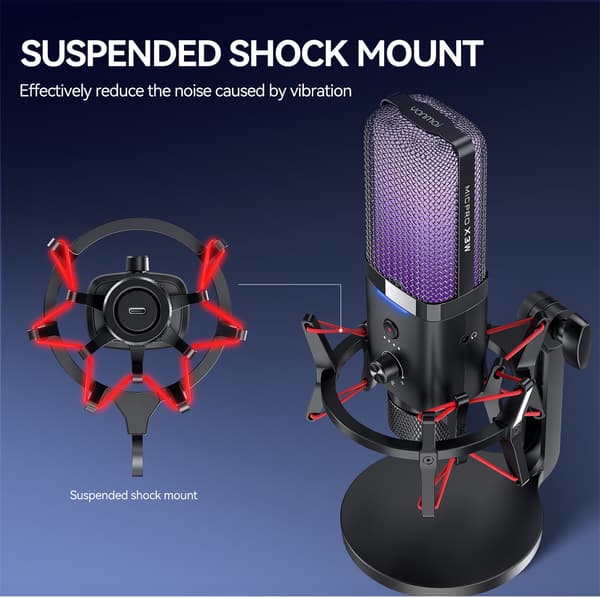 Dual Mode Trådløs Kablet Gaming RGB Mikrofon