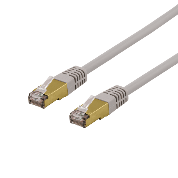 S/FTP Cat6a patch cable, delta cert, LSZH, 1.5m, grey