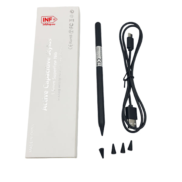 Universal Stylus kynä iPadille, jossa 4 kärkeä Black iPad Black