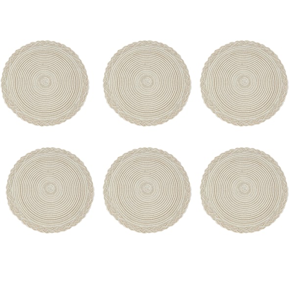 Set med 6 bordstabletter Beige