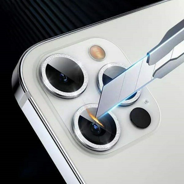 Glitter kameralinsskydd iPhone 14 Pro Max Guld