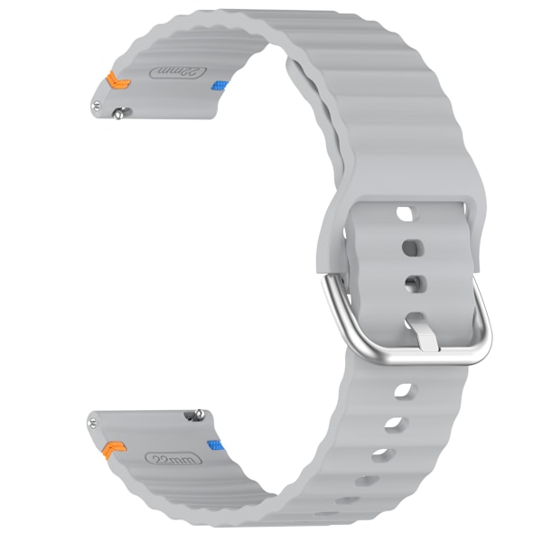 Silikone urrem til Galaxy Watch, Huawei Watch, Xiaomi Watch Lysegrå