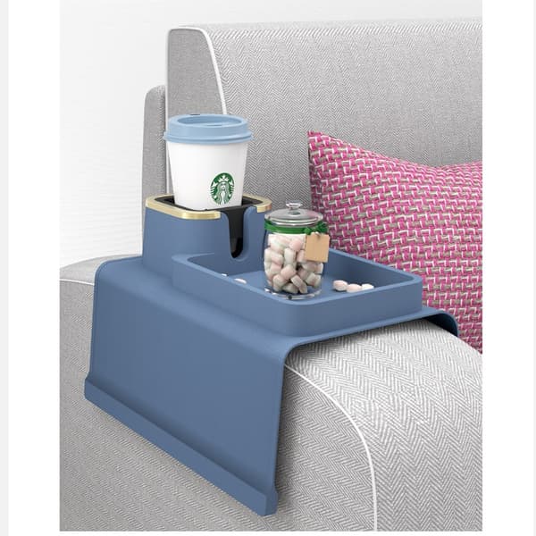 Silikone Sofabakke: Drikke- og Snackbakke Blue Blue