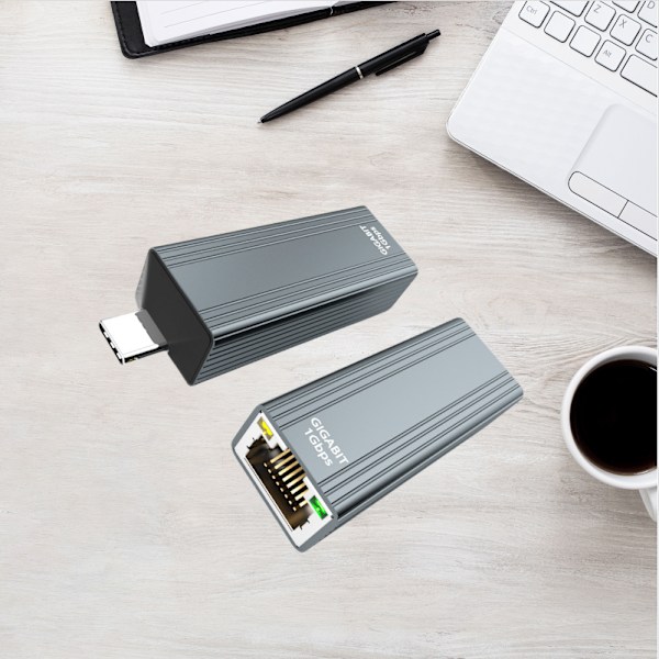 USB-C - Gigabit Ethernet -sovitin – Tyylikäs alumiinirakenne