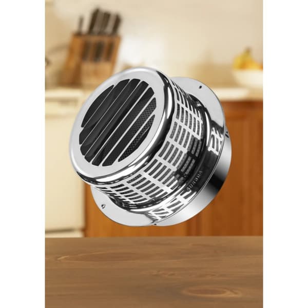 100MM rustfri ventilhætte til emhætteudluftning - cylindrisk ydervægskappe til køkken, vejrbestandig regnhætte, enkel overflademontering