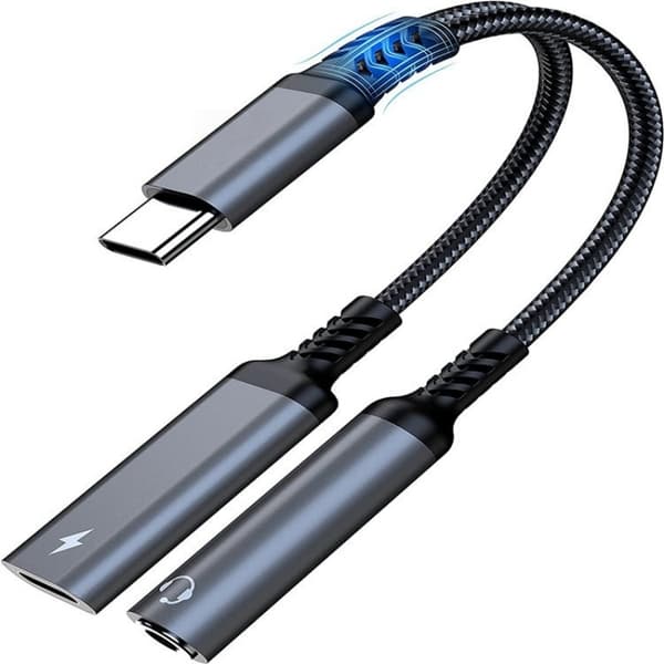 Type-C 2-in-1 -sovitinkaapeli: 384 Hz/32 bit, 60 W PD-lataus ja OTG-tuki iPad Prolle Silver Silver