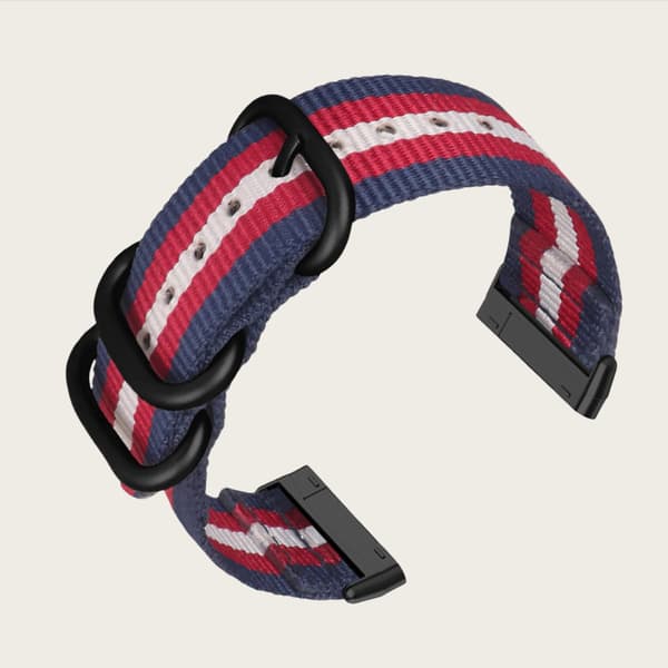 Nailonranneke Fitbit Versa 3/Senselle Blue+red+black Blue+red+black