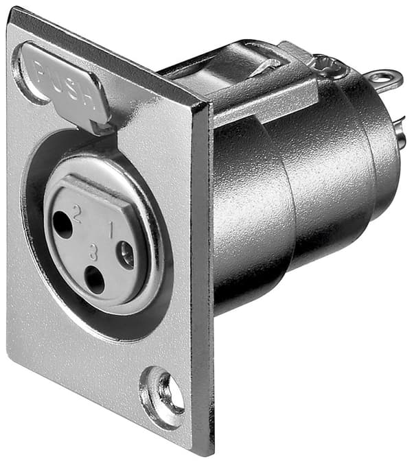 Skruvmontering mikrofonuttag, 3 Pin