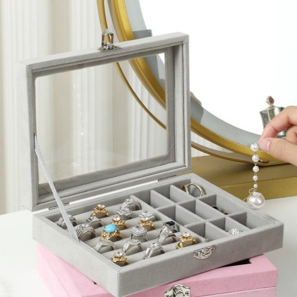 Transparent Smyckeskrin Grå
