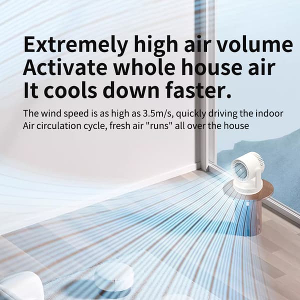 ZK06 Desktop Circulating Fan med natlys White White