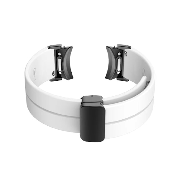 20 mm silikon urrem med sort spænde Hvid