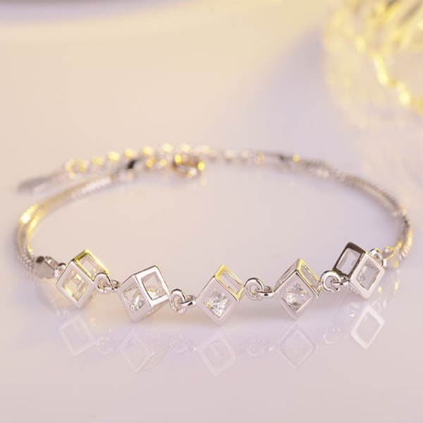 Cube Geometri Armband Silver Silver