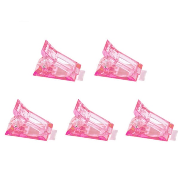 Nagelklämmor för gelnaglar 5-pack Rosa Rosa