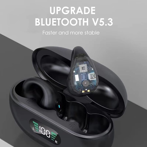 INF Langattomat avoimet korvakuulokkeet Bluetooth 5.3 Musta