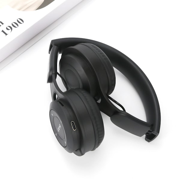 Y08 Deep Black Bluetooth Headset: Foldbar, Lang Batteritid