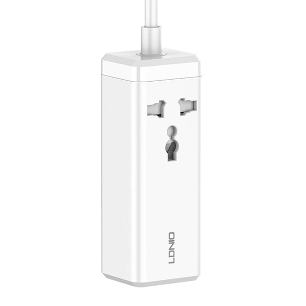 Eldosa med 1 AC-uttag, 2x USB, 2x USB-C LDNIO SC1418, EU/US, 2500W (vit)