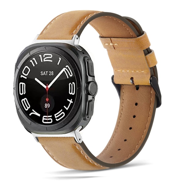 Rem i ægte læder til Samsung Watch 7 Ultra (47 mm) - Brun