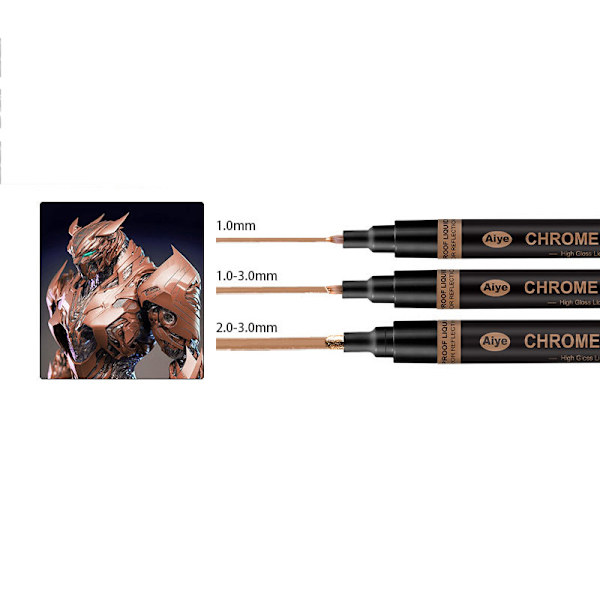 Metalliska markörpennor, 3-pack Brons