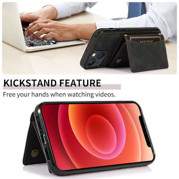 PU-Läderfodral med Korthållare till iPhone 15-Serien iPhone 15 Pro Max