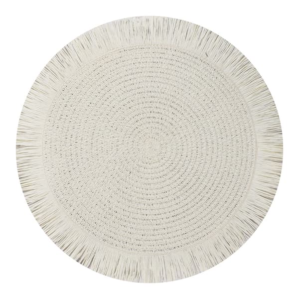 Set med 6 bordsunderlägg - Flätade bordsunderlägg i papper White White