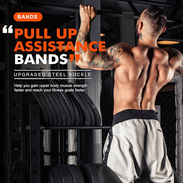Pull up band / Træningsbånd pull ups - Pull up-hjælp til styrketræning Orange 150 lbs Orange 150 lbs