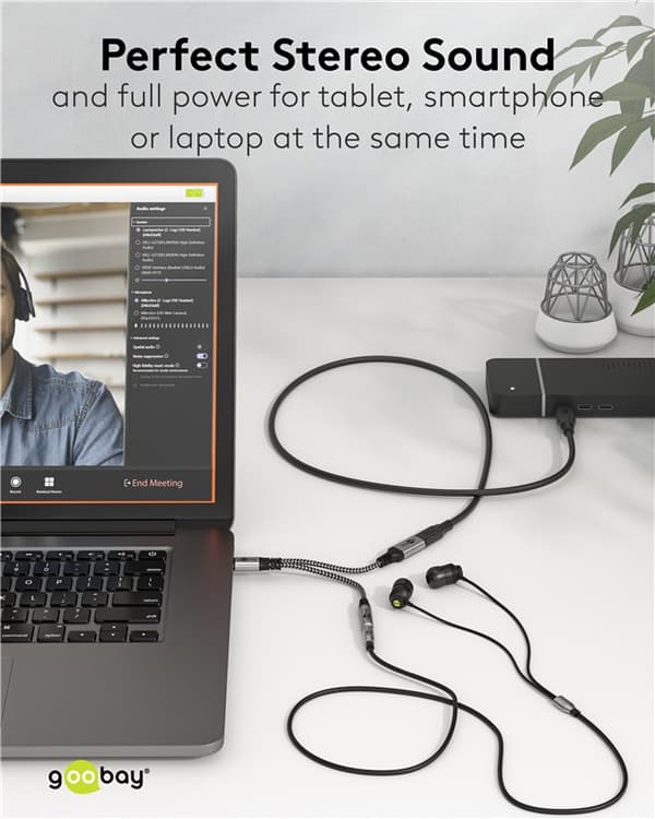 Adapter USB-C™ til USB-C™ og jackstik, 3,5 mm AUX