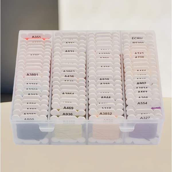 48 Färger Broderigarn Set - 8m Polyester Korsstygnstråd med Organizer Box