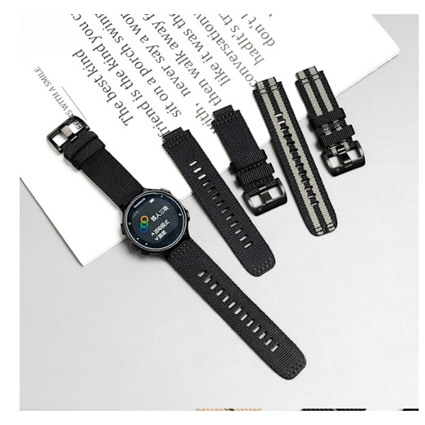 Nylon kellon ranneke Garminille Musta