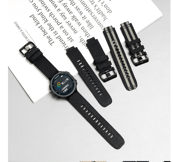 Nylon urrem med spænde til Garmin Black Black