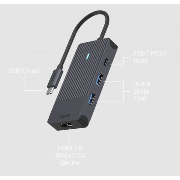 Multiport USB-C UCM-2001 4-i-1 USB-C-Adapter