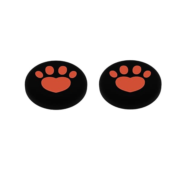 Kompatibel med SWITCH2 Hjärtformade Silikon Tumgrepp för Förbättrad Kontroll Black+Red Black+Red