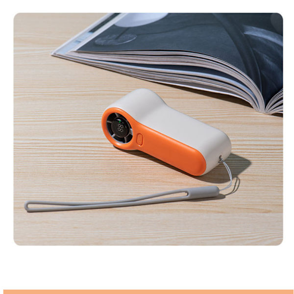 H02 Bærbar håndholdt ventilator med digitalt display Orange Orange