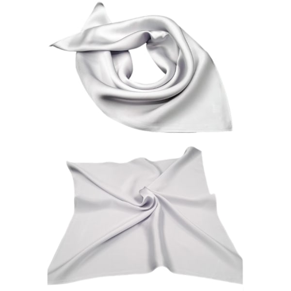 Elegant kvadratisk sidenscarf Silver