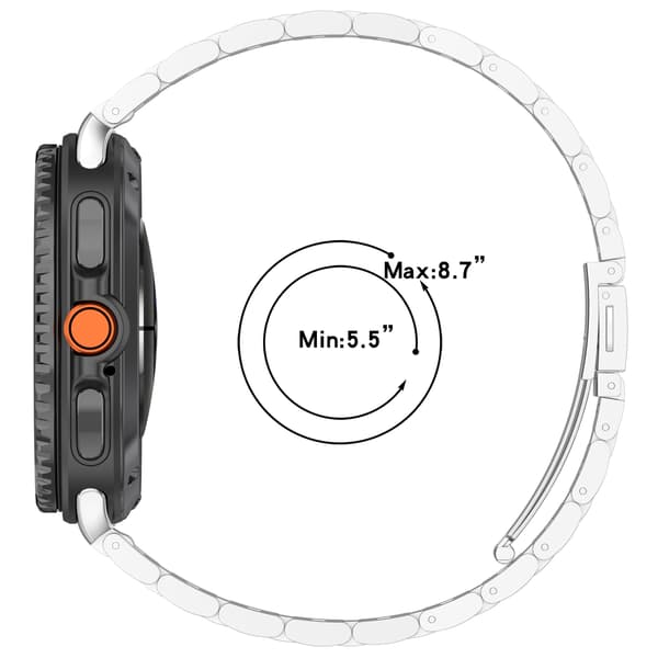 Elegant urrem i rustfrit stål til Galaxy Watch 8-serien Silver Silver
