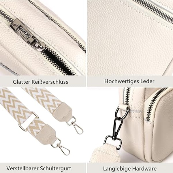 Crossbody taske skulderrem taske PU læder Hvid