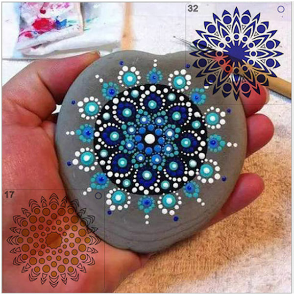 12-osaiset Mandala-stensiili uudelleenkäytettävät mandalamaalausmallit model 2