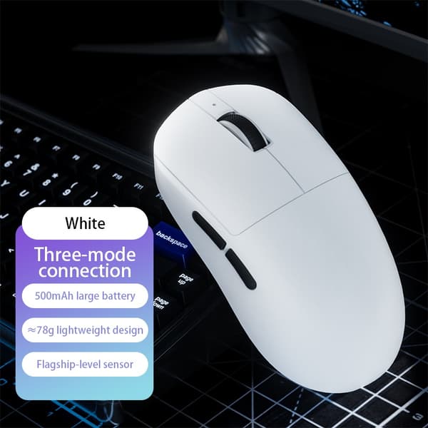 Multi-Mode Trådlös Mus: Högprecisions Optisk Sensor, Justerbar DPI, 2.4G/Bluetooth 5.2 Anslutning