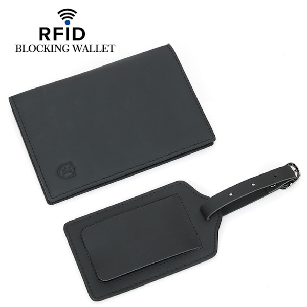 Reseplånbok / Passhållare i Läder med RFID-blockering model 1