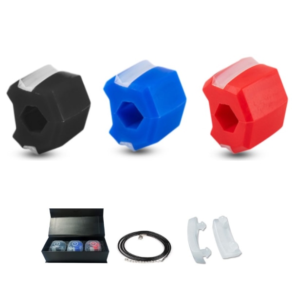 Käktränare Jawline exerciser i silikon 3-pack