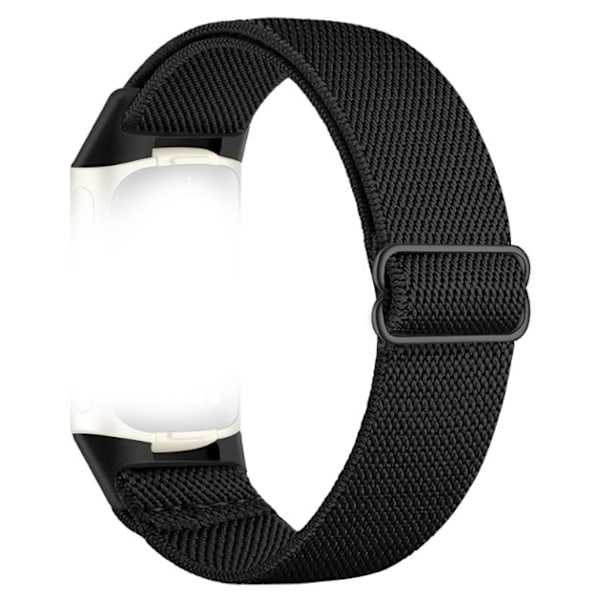 Slitstarkt Nylonarmband för Fitbit Charge 5/6 - Aktivitetsarmband Svart